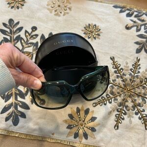 Gucci vintage Horsebit Dark Green Women's Sunglasses